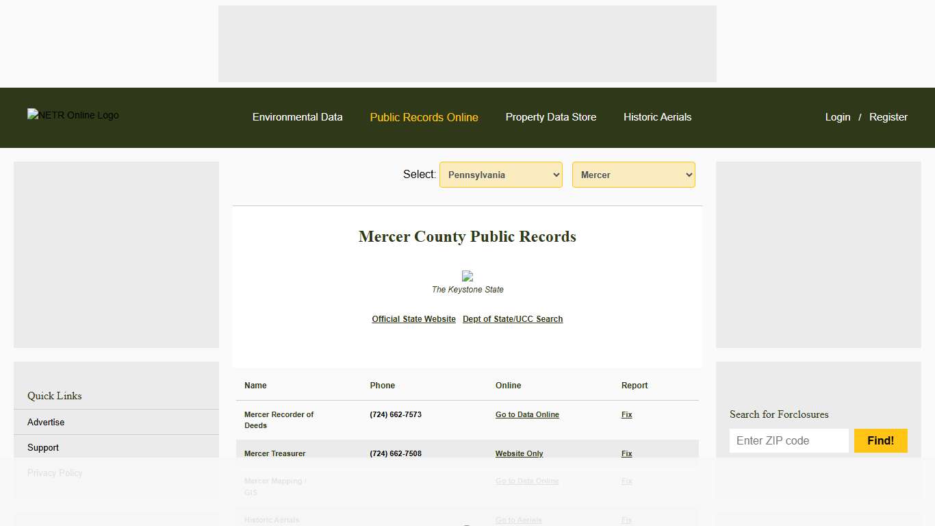 NETR Online • Mercer • Mercer Public Records, Search Mercer Records, Mercer Property Tax, Pennsylvania Property Search, Pennsylvania Assessor
